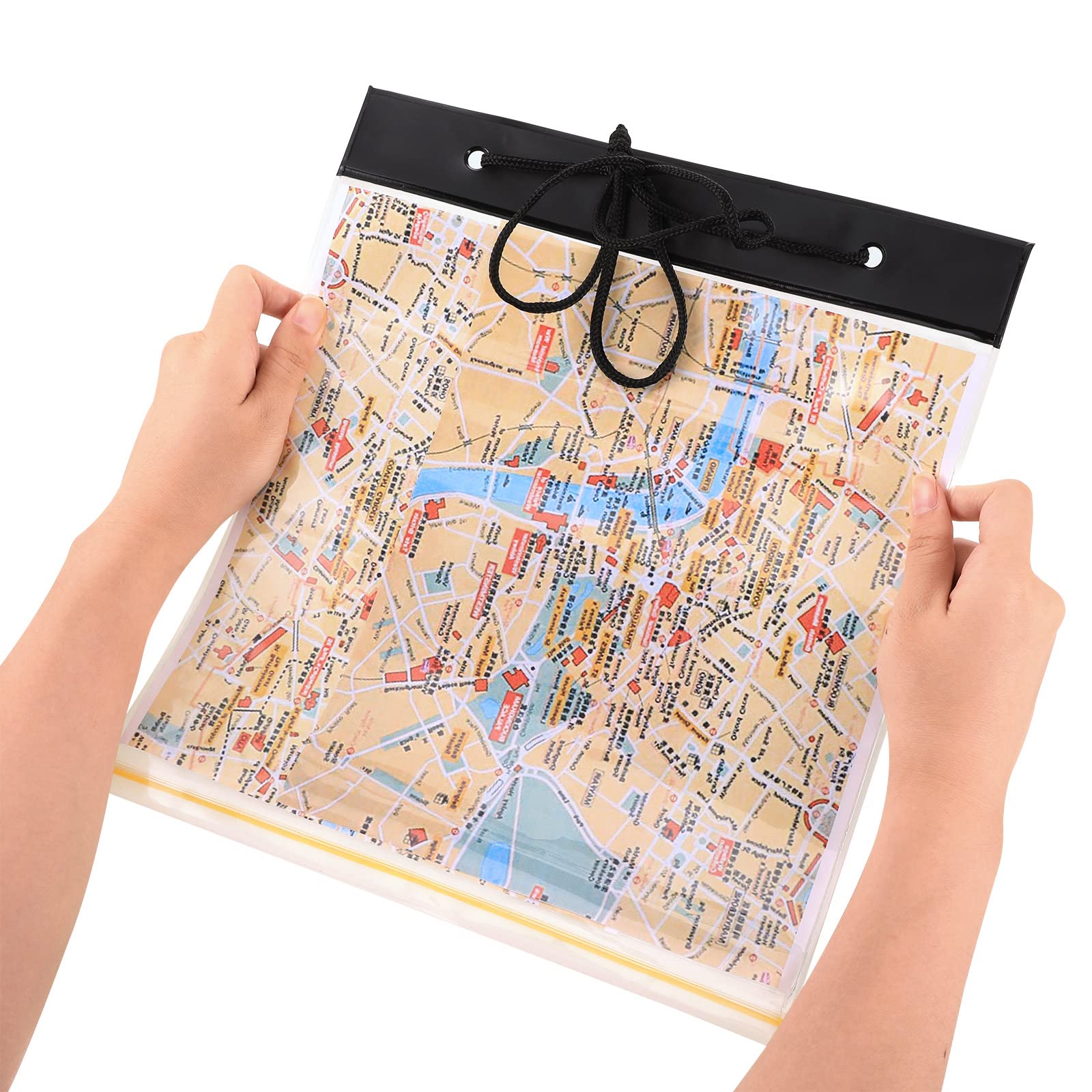 Tasmota - 防水折りたたみ式地図収納ケース透明ドキュメントドライバッグトレイルマップケースハイキングパスポートホルダーアウトドアキャンプハイキング