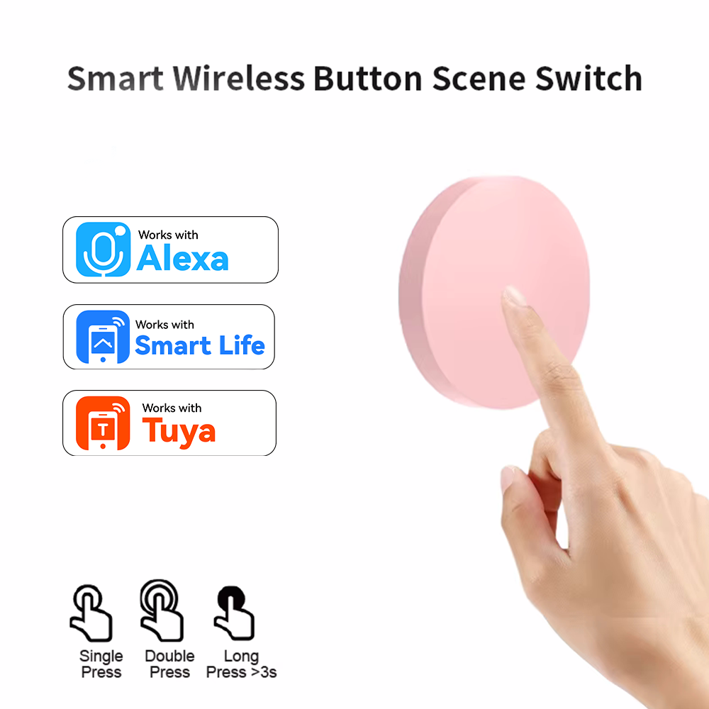 Tuya Smart - ZigBee スマートワイヤレスボタンシーンスイッチ Tuya スマートライフリモコン用 Google Alexa