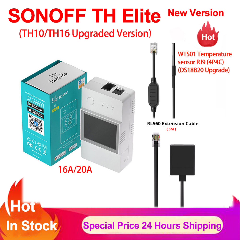 Sonoff Basic - Sonoff TH Elite 16A 20A Wifiスマート温度・湿度スイッチ