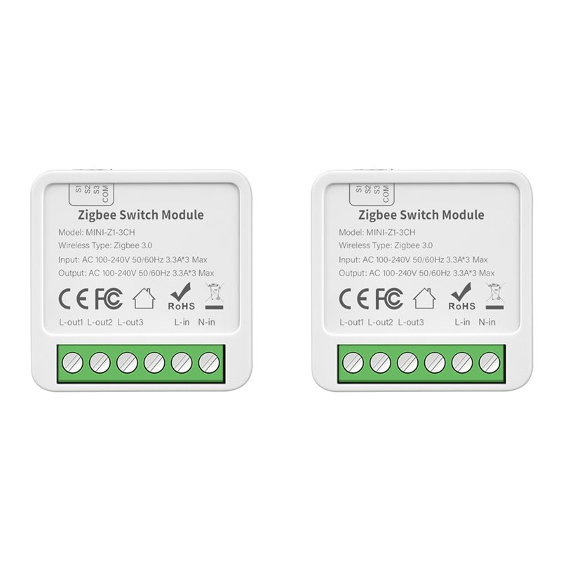 Smart Relay Tuya - ABGR-2X Tuya Zigbee 3チャンネルDIYスマートスイッチ3ウェイコントロールライトリレー スマートライフ ワイヤレスリモートコントロール
