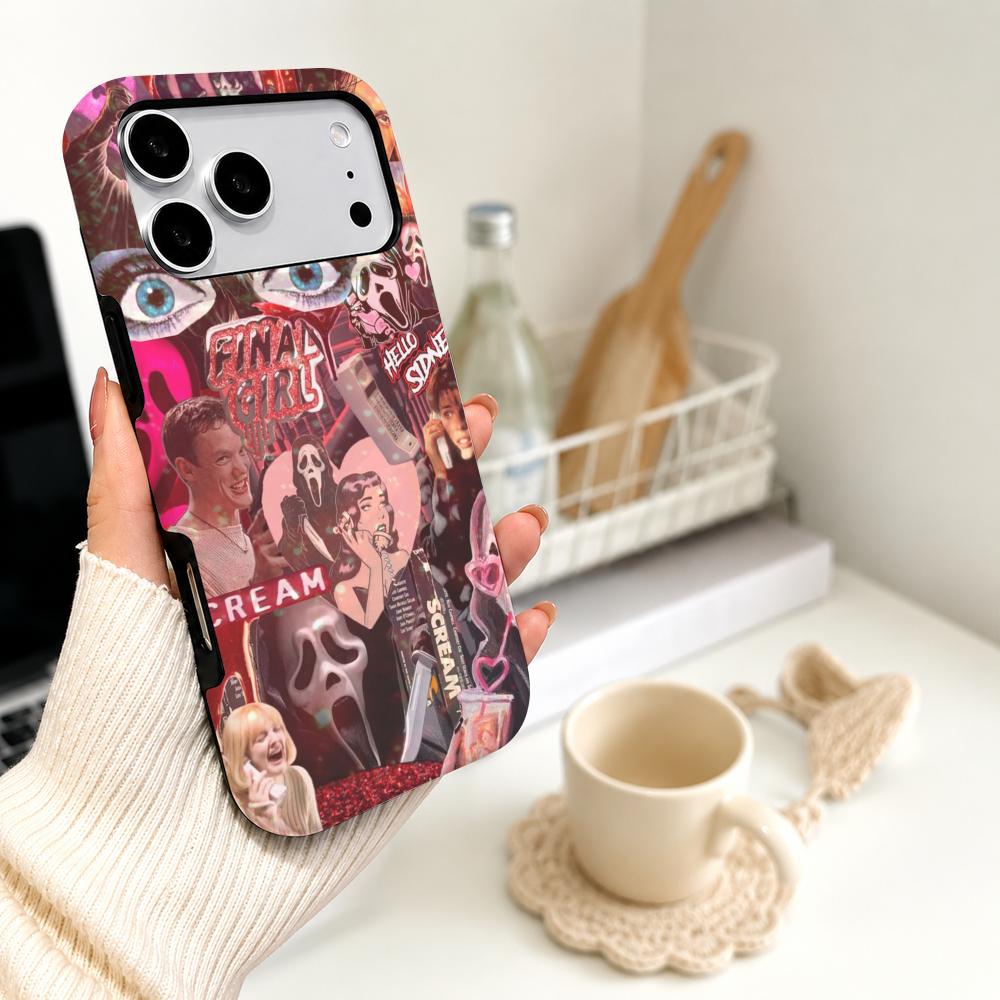 恐怖映画「恐怖の叫び」映画素材2-in-1シェル型スマホケー - Shelly のレビューと価格