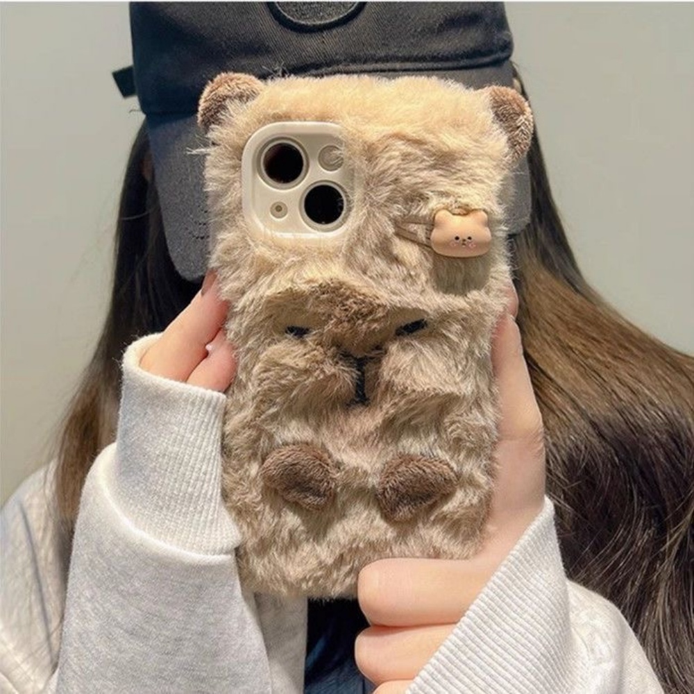 豪華なカピバラのふわふわファー携帯電話ケース、iPhone1 - Shelly のレビューと価格