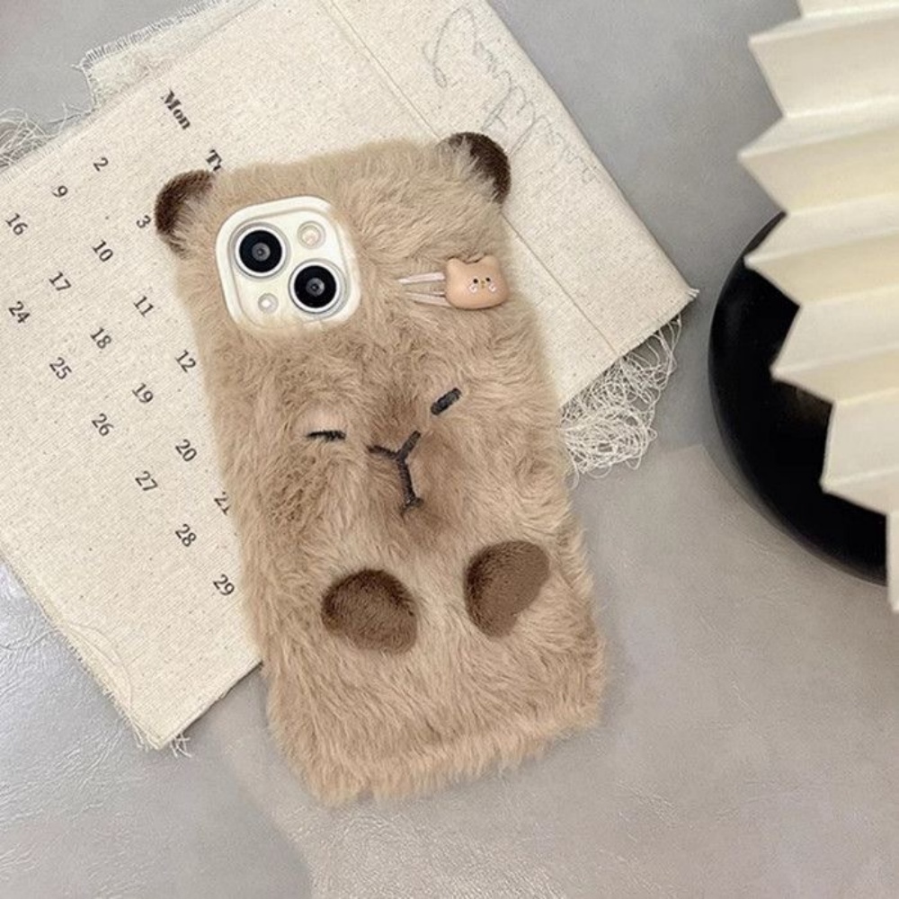 豪華なカピバラのふわふわファー携帯電話ケース、iPhone1 - Shelly のレビューと価格