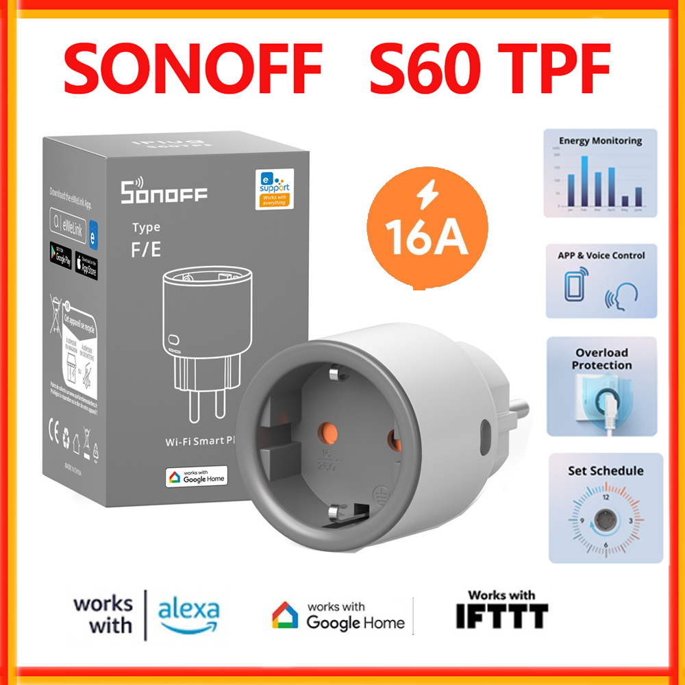SONOFF S60 TPF EU Wifi スマートプラグ - Sonoff Basic のレビューと価格