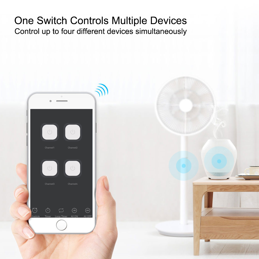 4チャンネルWiFiサーキットブレーカーTuyaスマートスイ - Tuya 4 Channel のレビューと価格