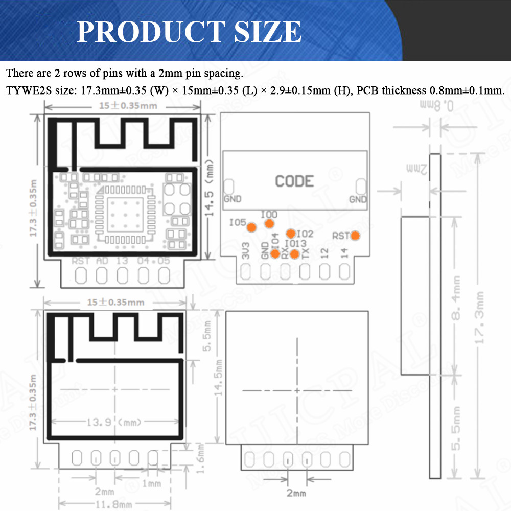 ESP-02S シリアルワイヤレス 2.4 グラム Wifi - Smart Home Module Iot のレビューと価格