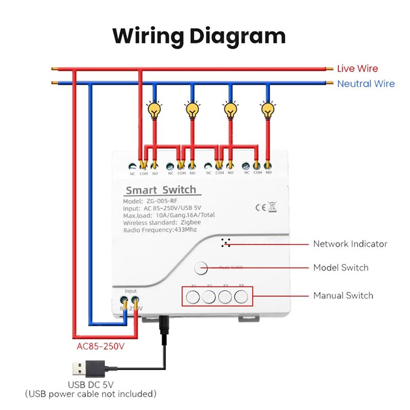 5X 4チャンネル Tuya Zigbee スマートスイッチ - Smart Relay Tuya のレビューと価格
