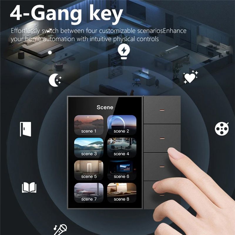 AED6-Tuya Zigbee 3.5 インチスマートウォ - Tuya 4 Channel のレビューと価格
