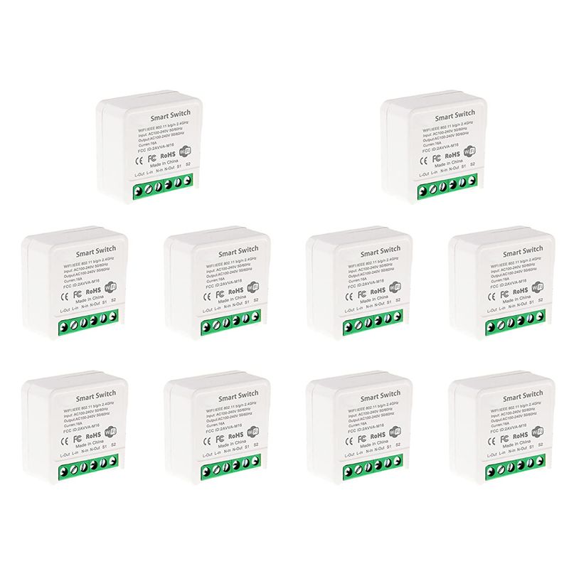 10X ミニスマートWi-Fiリレー切り替えスイッチ、DIY - Smart Relay Tuya のレビューと価格