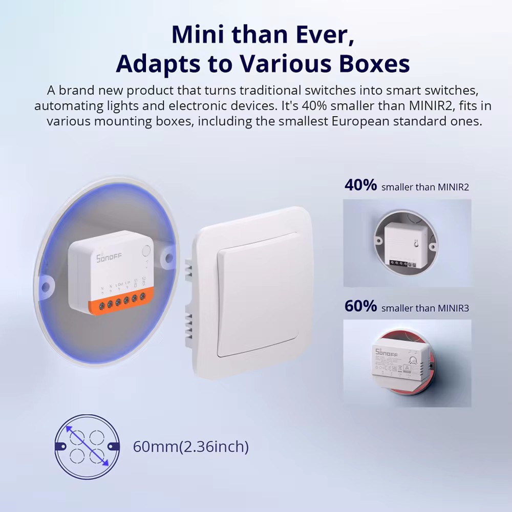 スマートWiFiスイッチ SONOFF Mini R4モジュ - Sonoff Mini R4 のレビューと価格